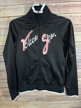 Volcom Stone Diner Full Zip Black Track Jacket Mens Size XS